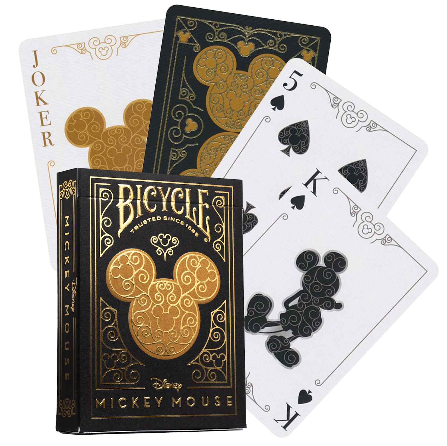 Bicycle Playing Cards: Disney - Mickey Mouse (Black and Gold)