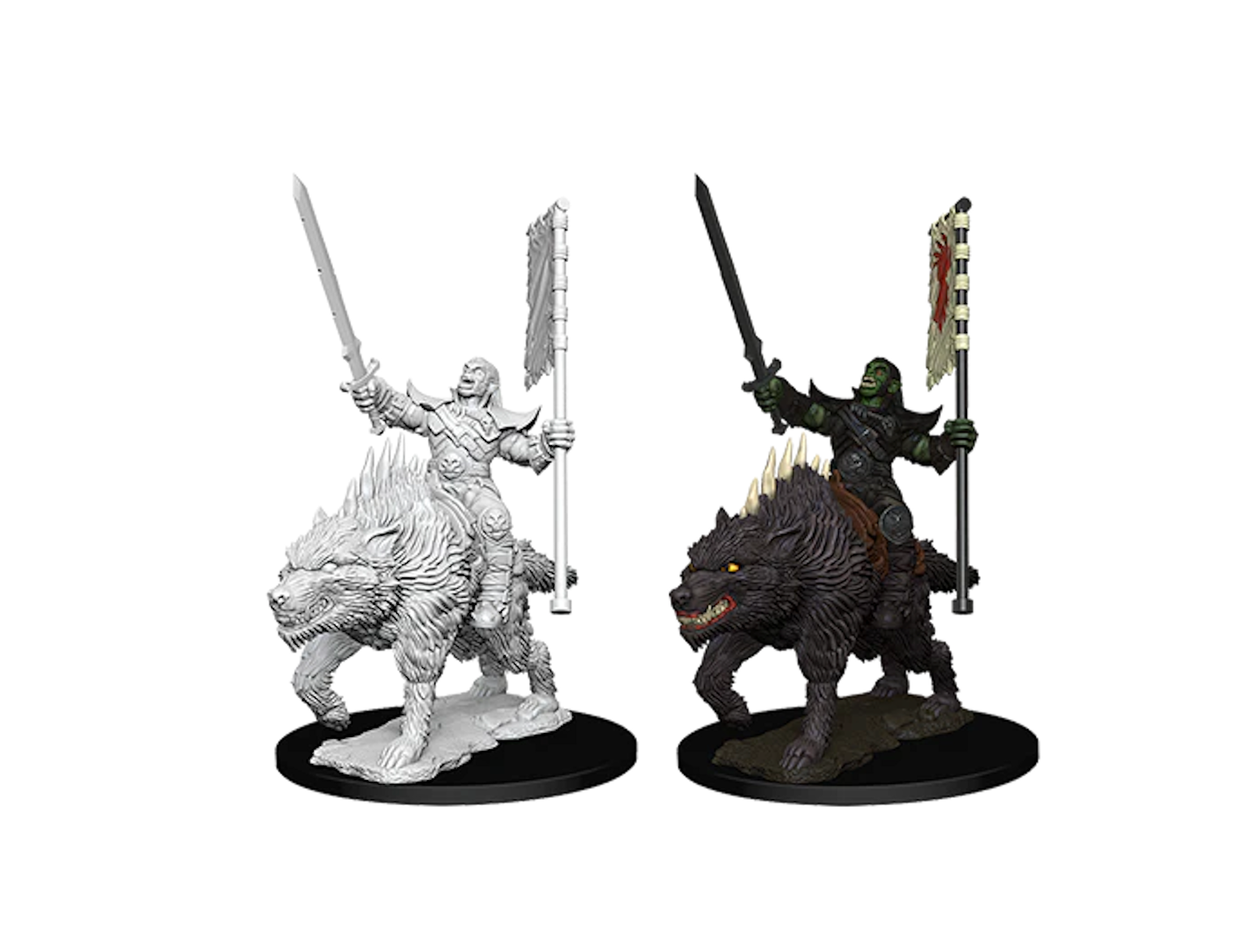 Pathfinder Battles Deep Cuts - Orc on Dire Wolf