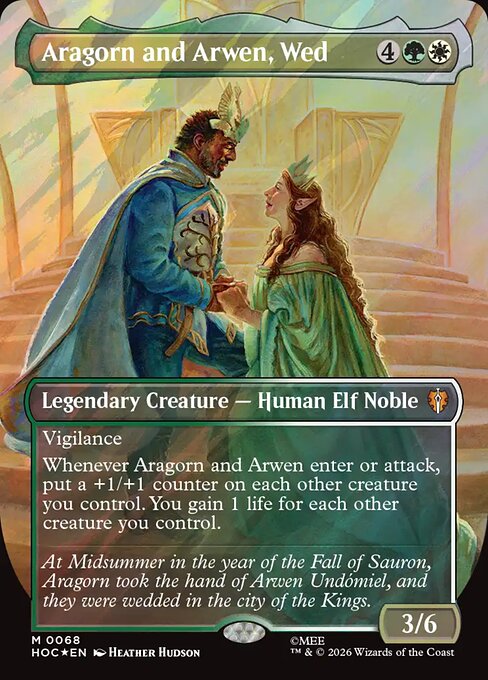 HOC: Aragorn and Arwen, Wed (Borderless) (Surge Foil)