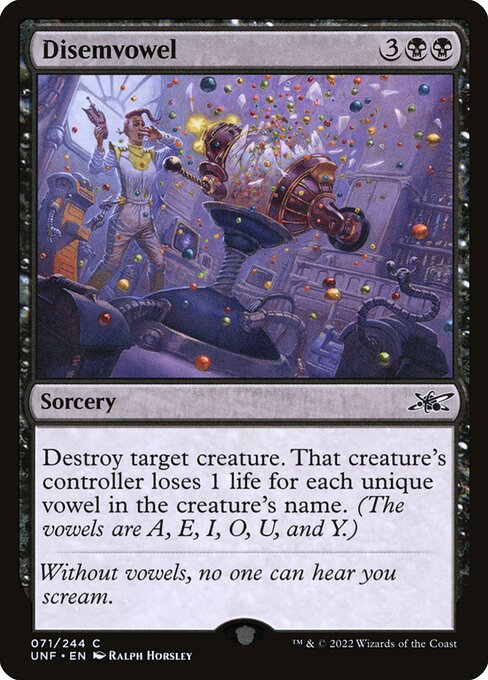 UNF: Disemvowel (Foil)