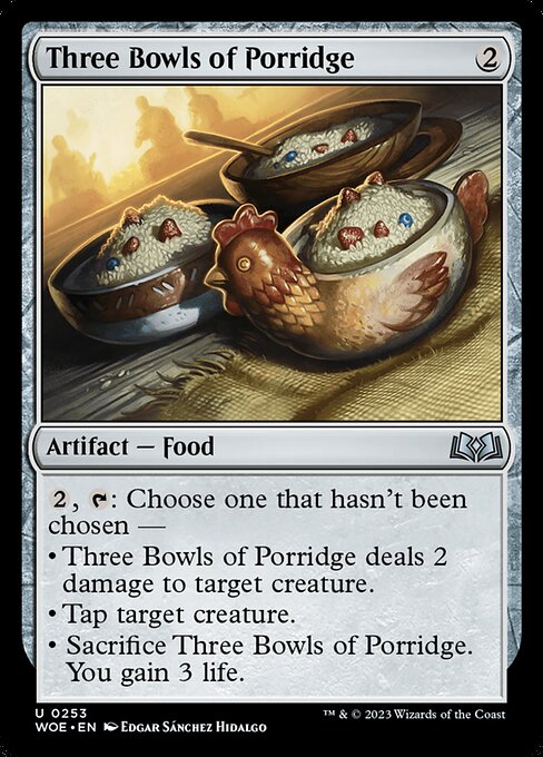 WOE: Three Bowls of Porridge