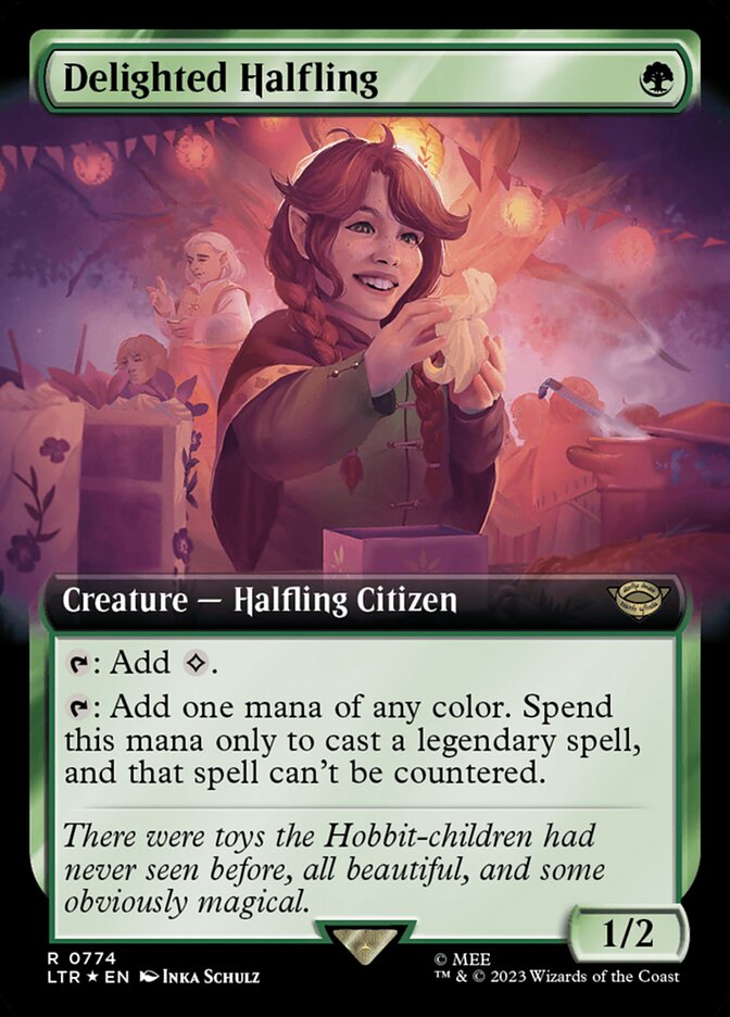 Delighted Halfling (Extended Art) (Surge Foil) [Foil] :: LTR