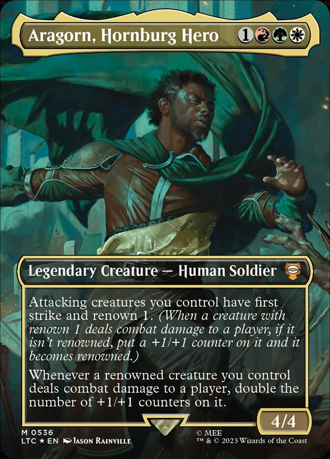 Aragorn, Hornburg Hero (Borderless) (Surge Foil) [Foil] :: LTC