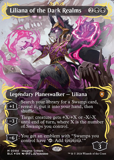 BLC: Liliana of the Dark Realms (Borderless) (Raised Foil)