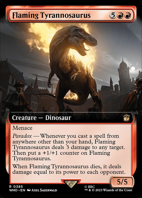 WHO: Flaming Tyrannosaurus (Extended Art) (Foil)