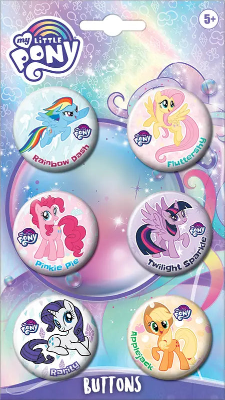 My Little Pony 6 Button Set Carded Magnet