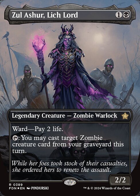 FDN: Zul Ashur, Lich Lord (Borderless) (Mana Foil)