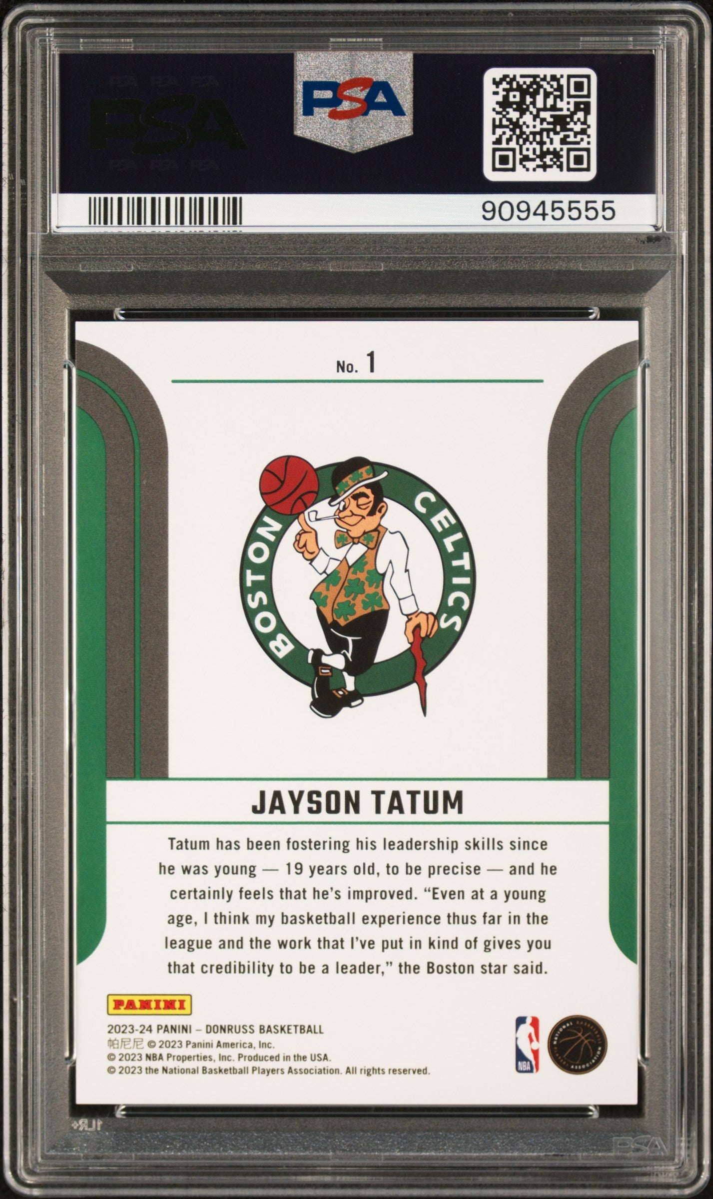 2023 Panini Donruss Franchise Features Jayson Tatum #1 PSA 10