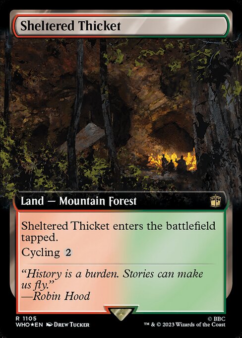 WHO: Sheltered Thicket (Extended Art) (Surge Foil)