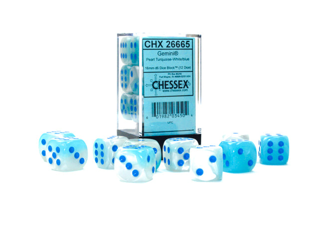 Chessex Gemini 16mm D6 Dice Block (12-Dice)