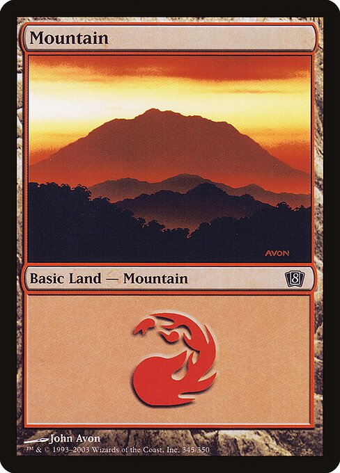 8ED: Mountain (345) (Foil)