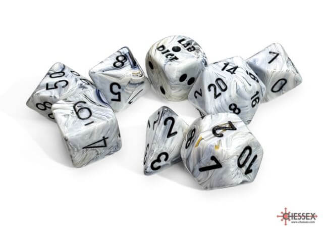 Chessex Marble Polyhedral 7-Die Set