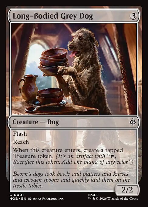 HOB: Long-Bodied Grey Dog (Foil)