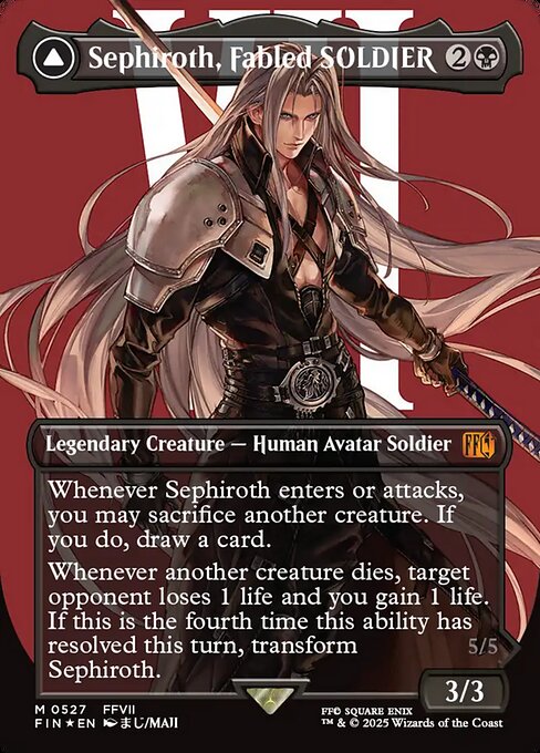 FIN: Sephiroth, Fabled SOLDIER (Borderless) (Surge Foil) (0527)