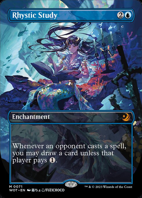 WOT: Rhystic Study (Anime Borderless) (Foil)
