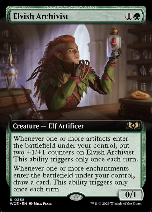 WOE: Elvish Archivist (Extended Art)