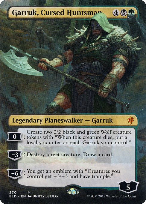 ELD: Garruk, Cursed Huntsman (Borderless) (Foil)