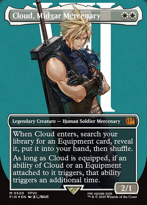 FIN: Cloud, Midgar Mercenary (Borderless) (Surge Foil)