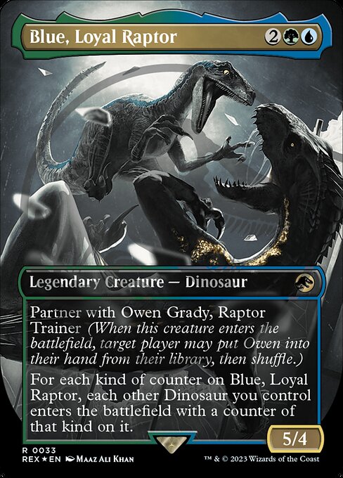 REX: Blue, Loyal Raptor (Borderless) (Emblem) (Foil)