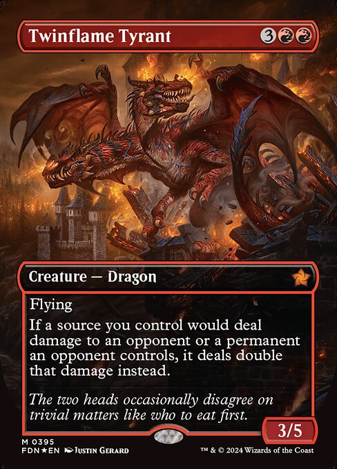 FDN: Twinflame Tyrant (Borderless) (Mana Foil)