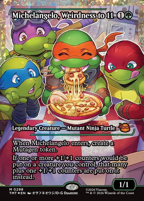 TMT: Michelangelo, Weirdness to 11 (Showcase) (Fracture Foil)