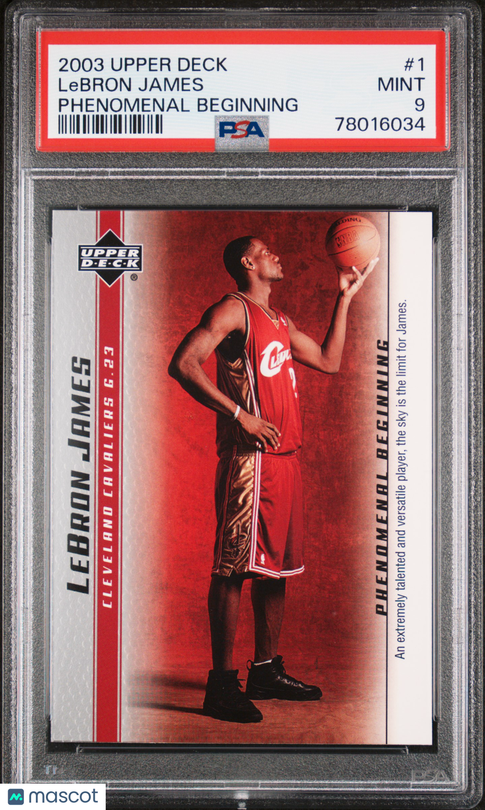 2003 Upper Deck LeBron James Phenomenal Beginnings LeBron James #1 PSA 9