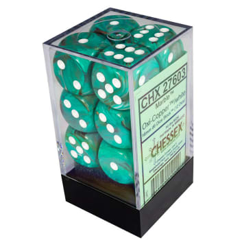 Chessex Marble 16mm D6 Dice Block (12-Dice)