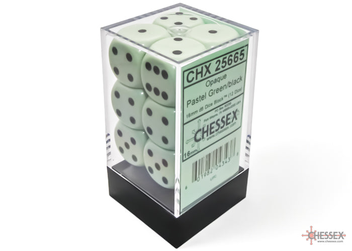 Chessex Opaque 16mm D6 Dice Block (12-Dice)