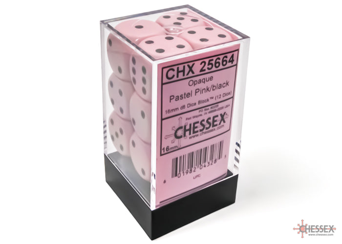 Chessex Opaque 16mm D6 Dice Block (12-Dice)