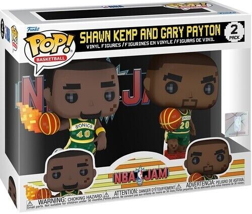 NBA Jam: Shawn Kemp and Gary Payton 8-Bit Funko Pop! Vinyl Figure 2-Pack