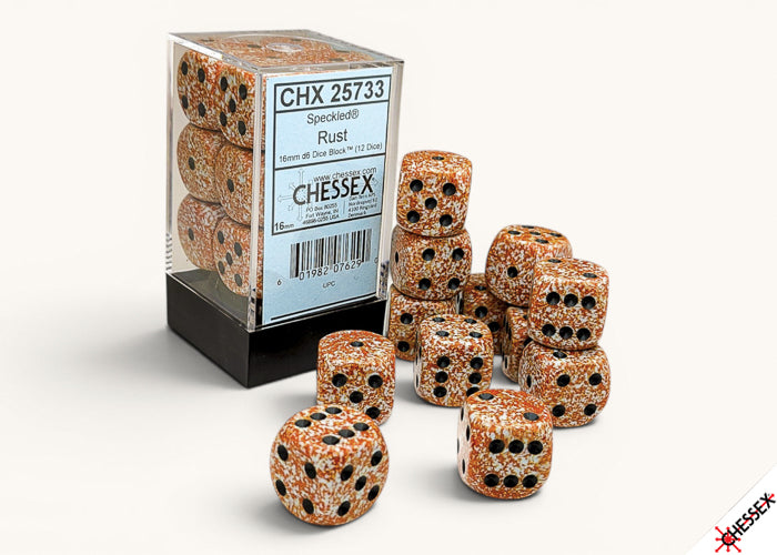 Chessex Speckled 16mm D6 Dice Block (12-Dice)