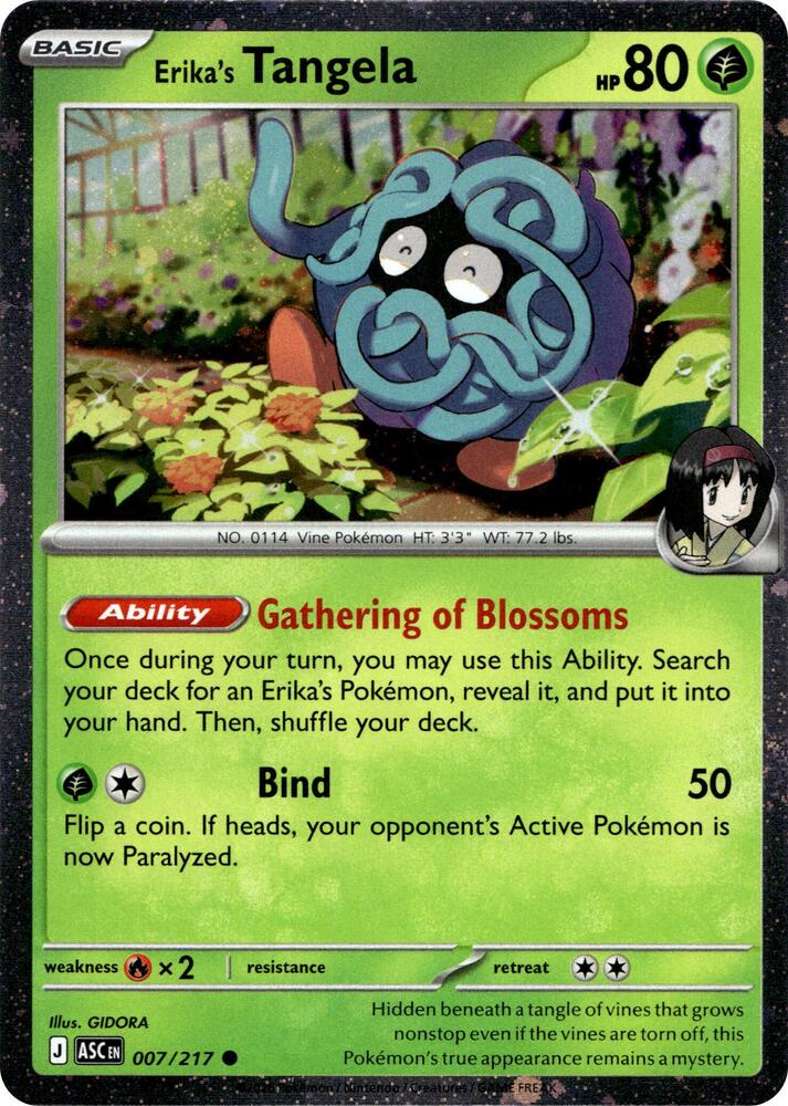 MCAP: Erika's Tangela - 007/217 (Cosmo Holo) (Holofoil)