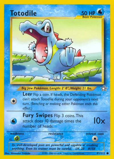 Totodile 81 Unlimited Neo Genesis