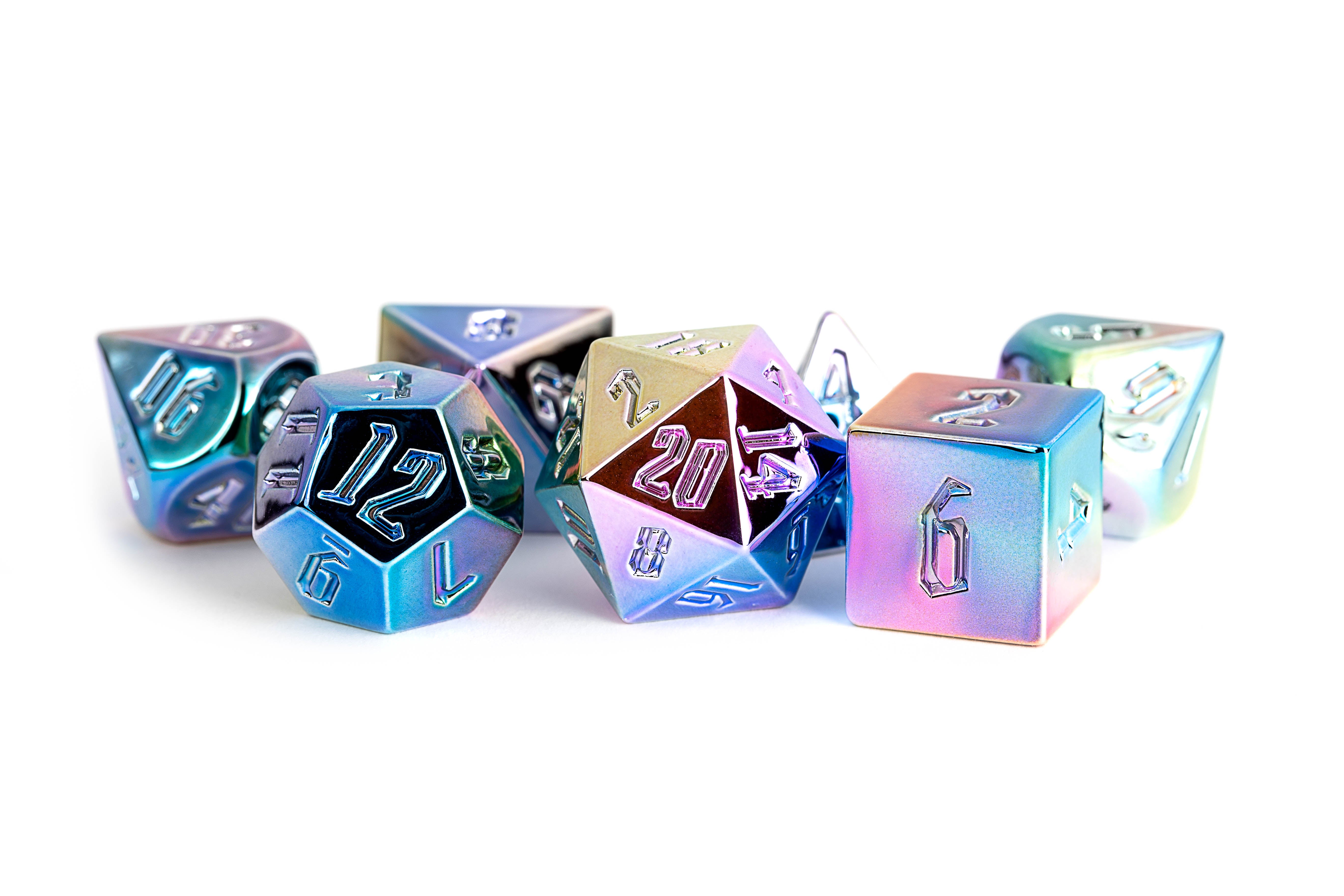 Metallic Dice Games Aluminum Plated 16mm Polyhedral Dice Set
