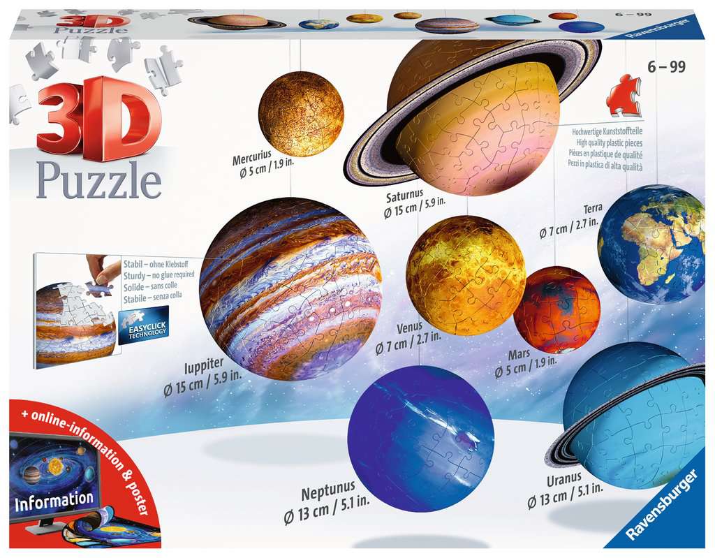 Planetary Solar System 3D puzzle