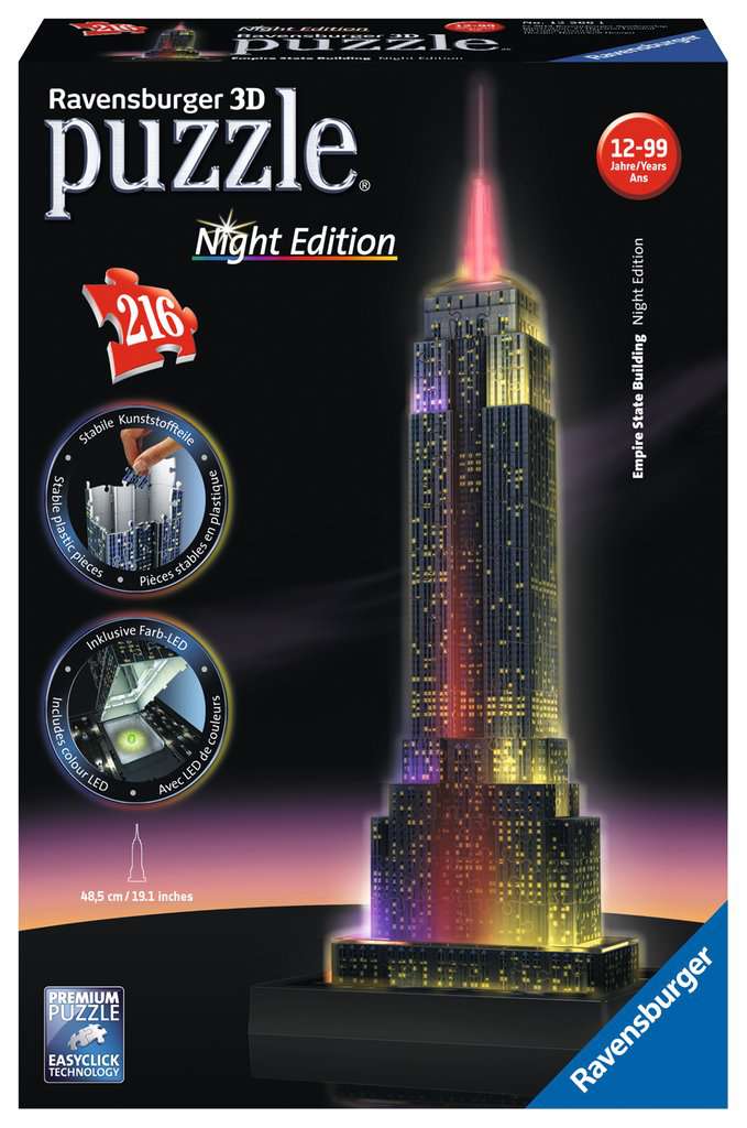Empire State Building - Night Edition (216 pc 3D Puzzle)