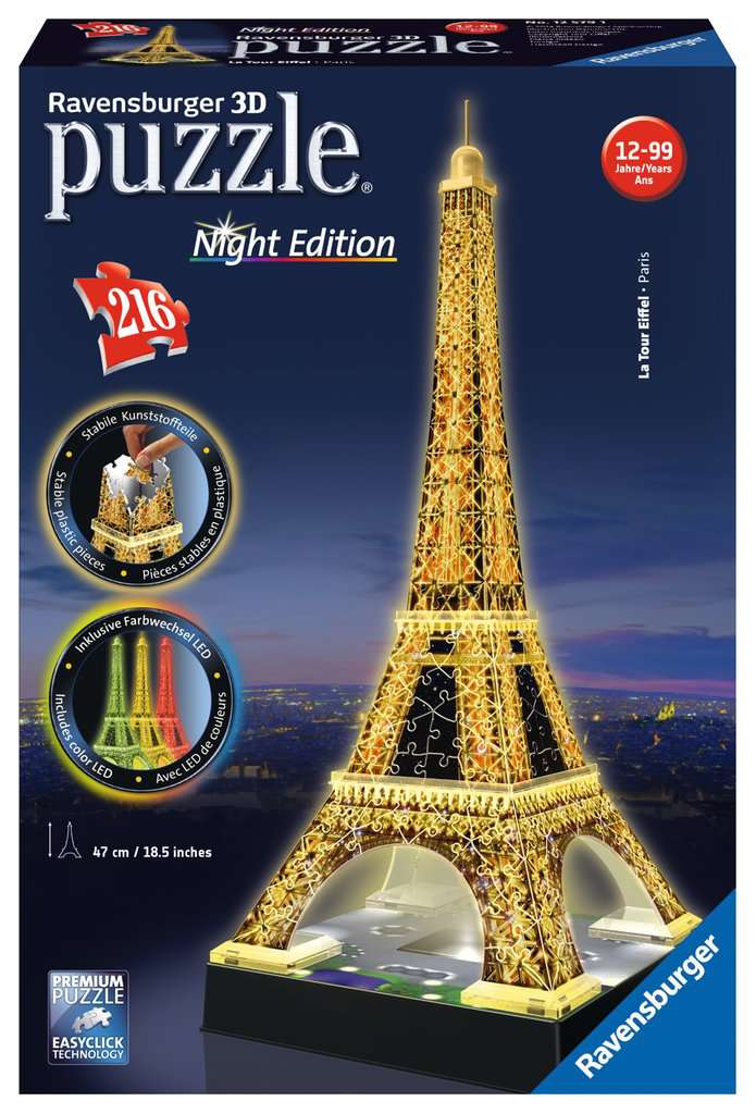 Eiffel Tower - Night Edition (216 pc 3D Puzzle)