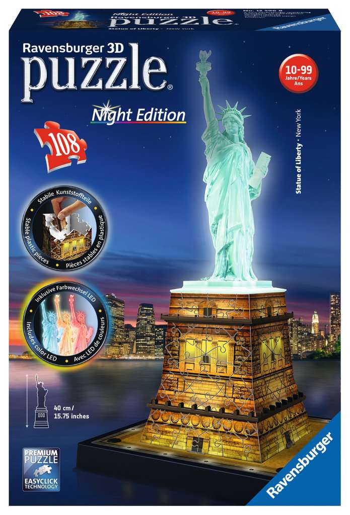 Statue of Liberty - Night Edition (108 pc 3D puzzle)