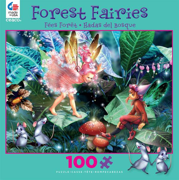 Forest Fairies (assorted 100 pc glitter puzzles)