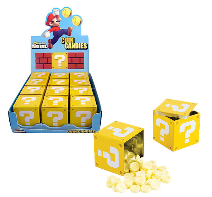 Super Mario Question Mark Box With Candy Coins Inside