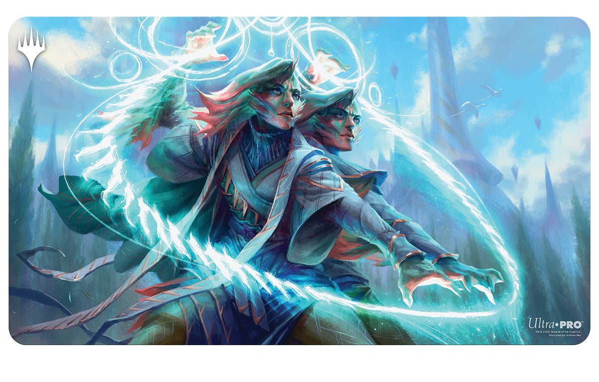 Magic the Gathering Playmat: Strixhaven - Quandrix Commander Adrix and Nev, Twincasters