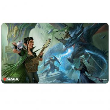 Magic The Gathering Playmat: Adventures in the Forgotten Realms V1- The Party Fighting Blue Dragon