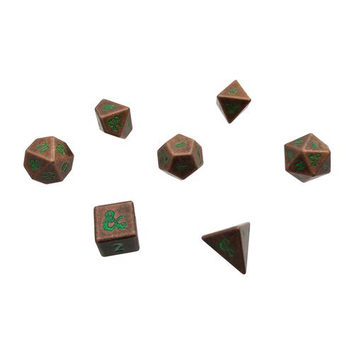 Heavy Metal Feywild Copper and Green RPG Dice Set (7pc)