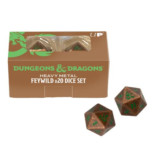 Heavy Metal Feywild Copper and Green D20 Dice Set (2pc)