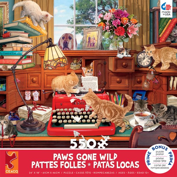 Paws Gone Wild: Writer's Block (550 pc puzzle)