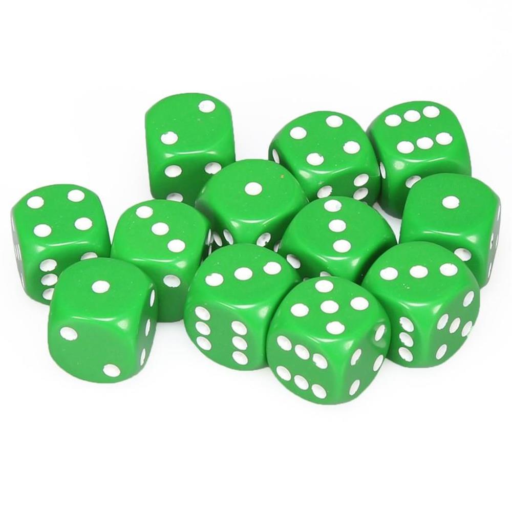 Chessex Opaque 16mm D6 Dice Block (12-Dice)