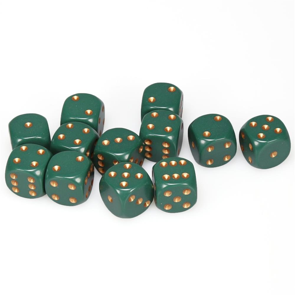 Chessex Opaque 16mm D6 Dice Block (12-Dice)