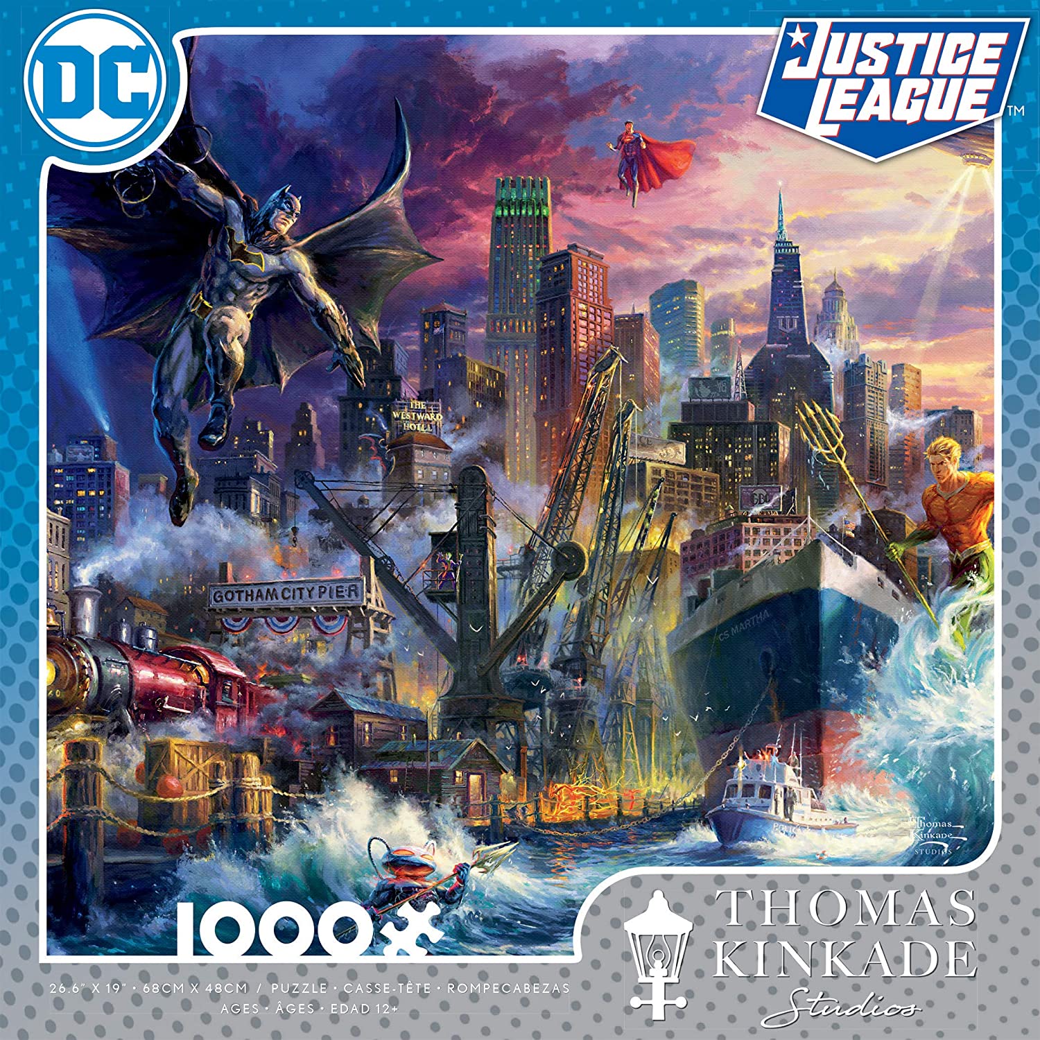 Thomas Kinkade DC Comics - Gotham Pier Showdown (1000 pc puzzle)