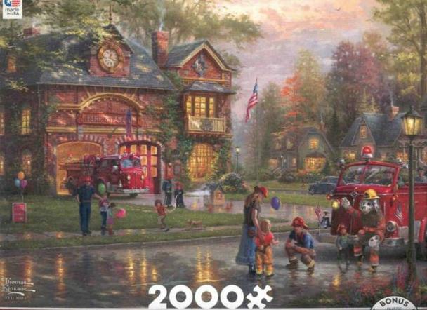 Thomas Kinkade: Hometown Firehouse (2000 pc puzzle)