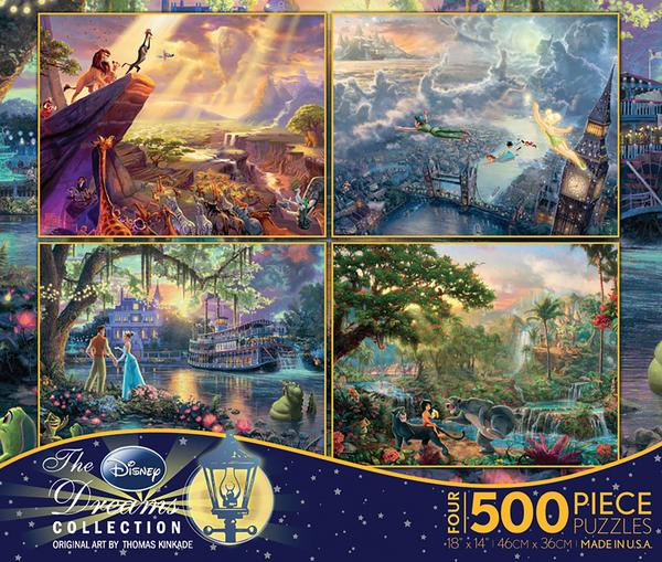 Thomas Kinkade The Disney Collection 4 in 1 Multipack - The Lion King, Peter Pan, The Princess & The Frog, and The Jungle Book